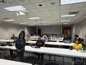 Mou Rakshit with attendees at Day of Data Detroit 2026